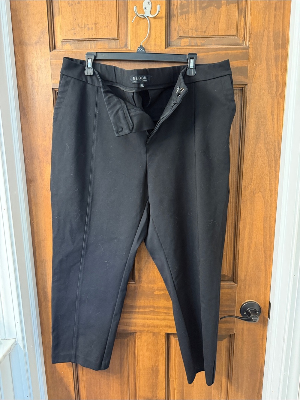 Eloquii Black Ponte  Crop Dress Pants